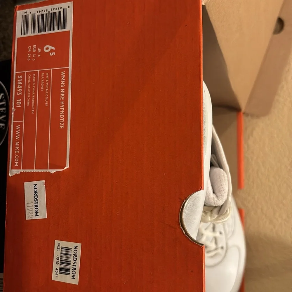 Nike Hypnotize White and Metallic Silver Sneakers - Picture 12 of 12